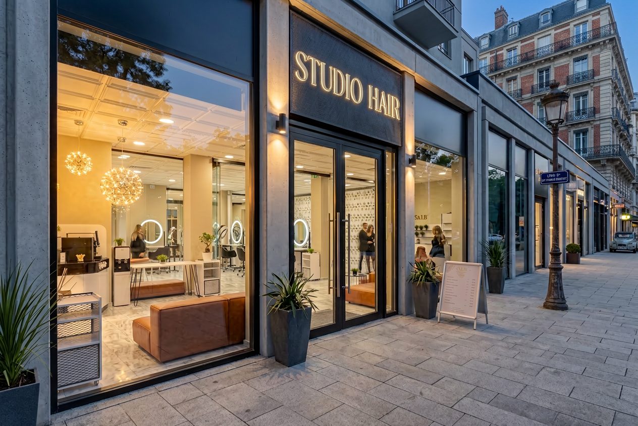Devanture du salon Studio Hair
